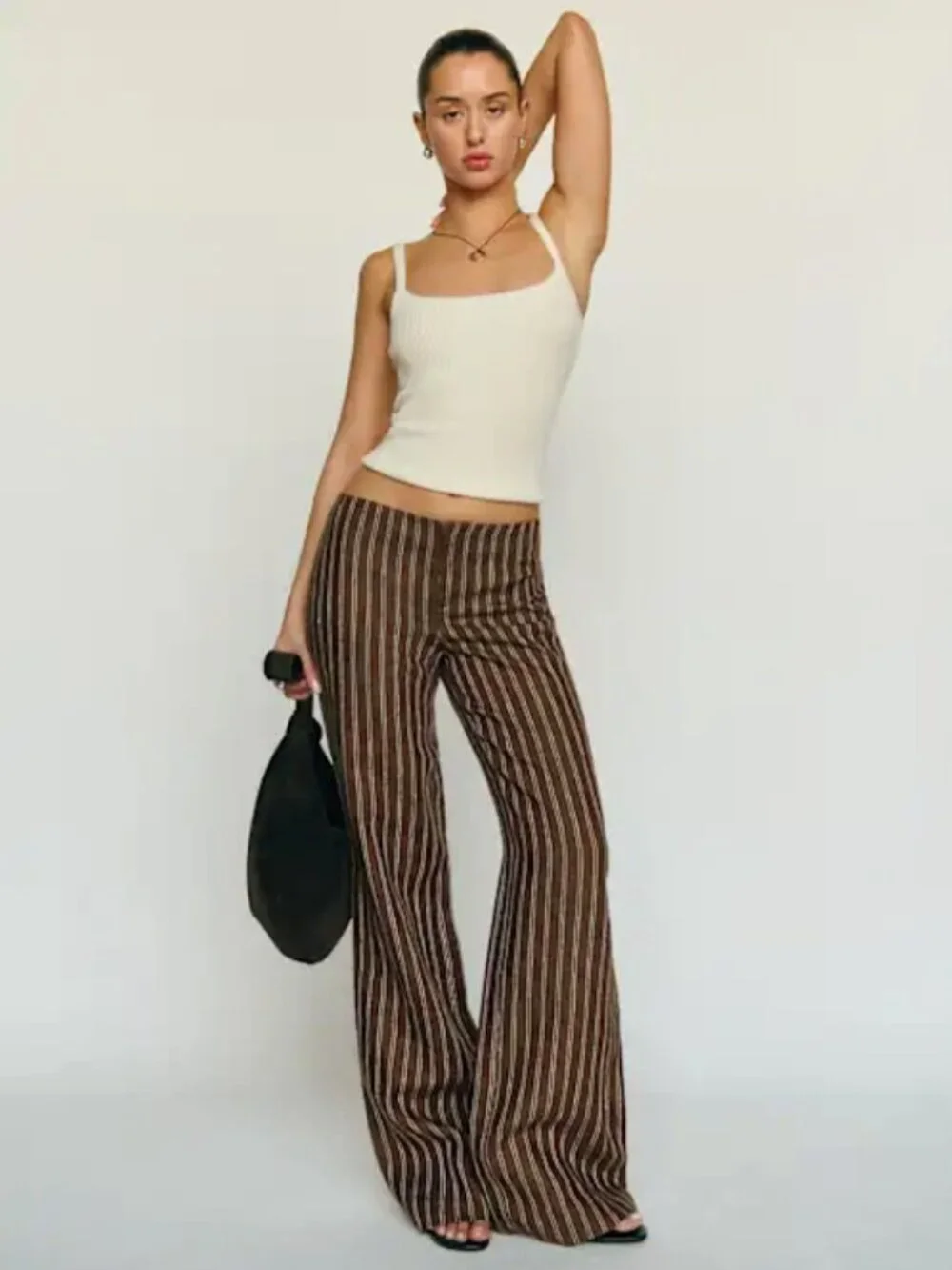 Reformation Vida Linen Low Rise Pant